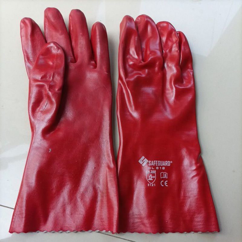 Sarung tangan karet pvc anti panas panjang 30cm second