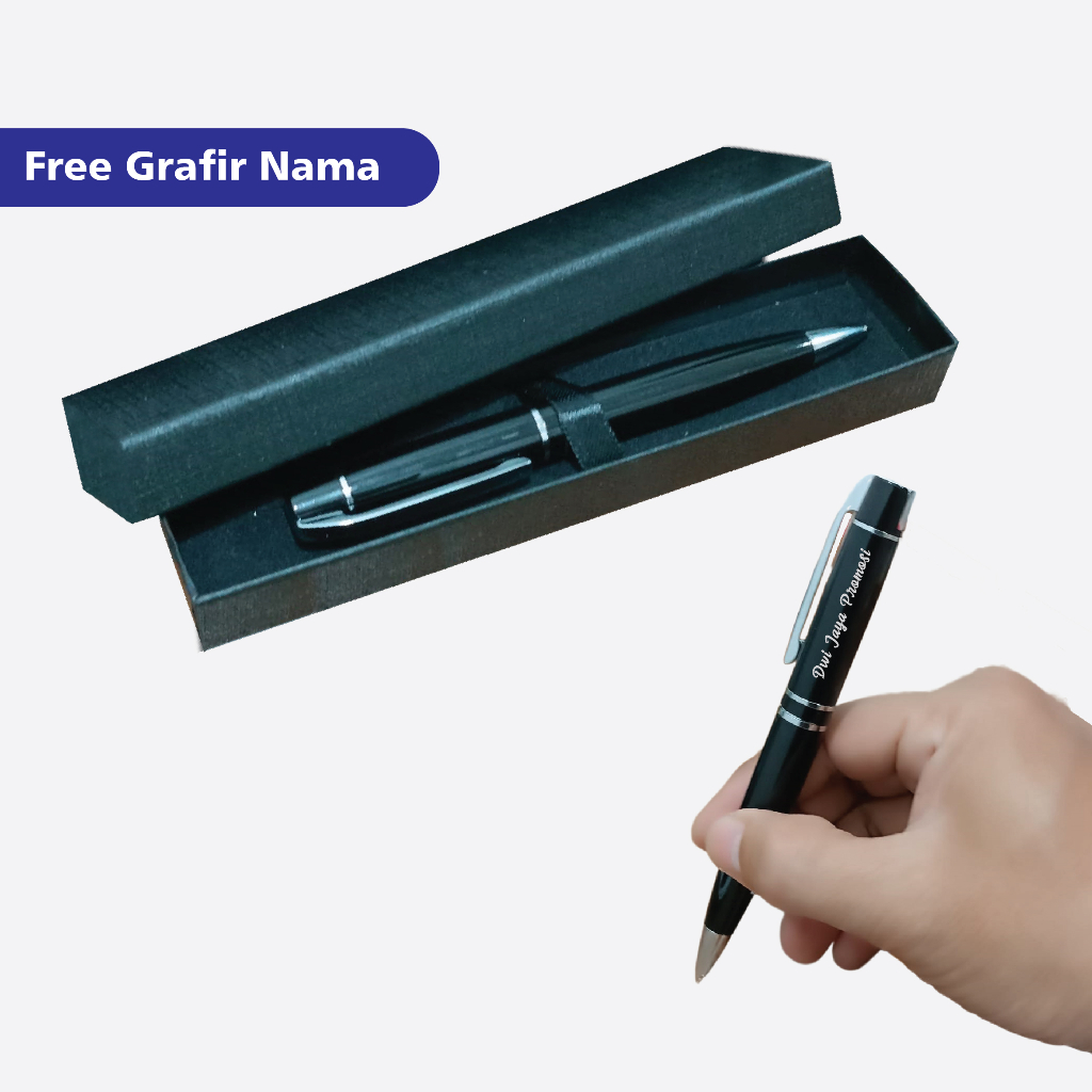 

Pulpen Pena Pen Metal Eklusive Bisa Custom Grafir Cetak Nama Logo