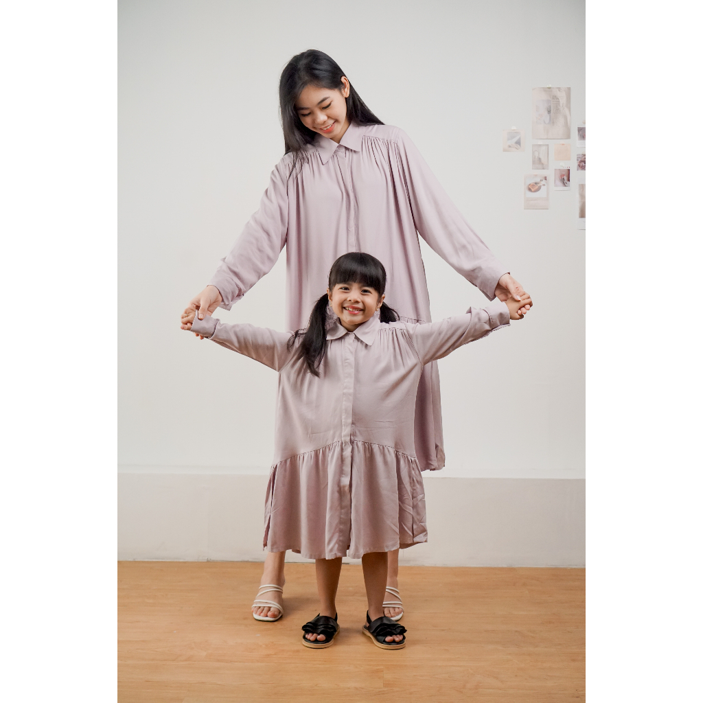 LILBROANDSIST Tala Dress Mommy and Me - Couple Dress Ibu dan Anak Lilac