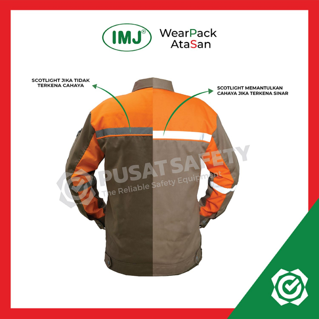 Baju Safety Lengan Panjang Wearpack Atasan Kerja Kombinasi A01 IMJ