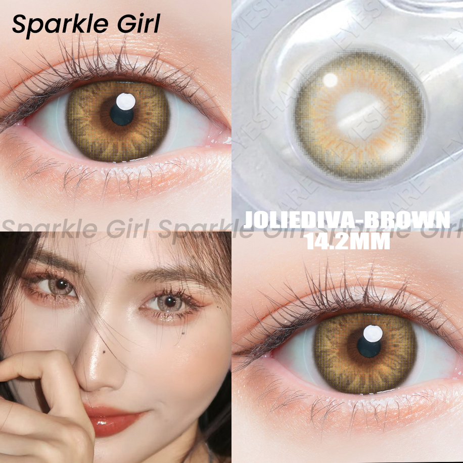 Softlens JOLIEDIVA 1pasang Soft Softlen Contact Lens Big Eye 14.2mm Gray Warna Soflent Soflen