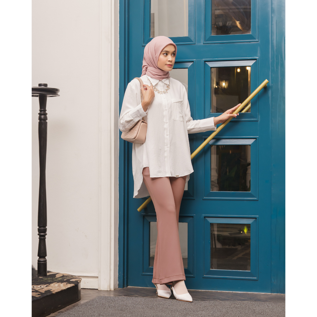 Alya Pants - 8 Warna | Zysku Xena | Celana Panjang Kantor Wanita Semi Bootcut Cutbray Scuba