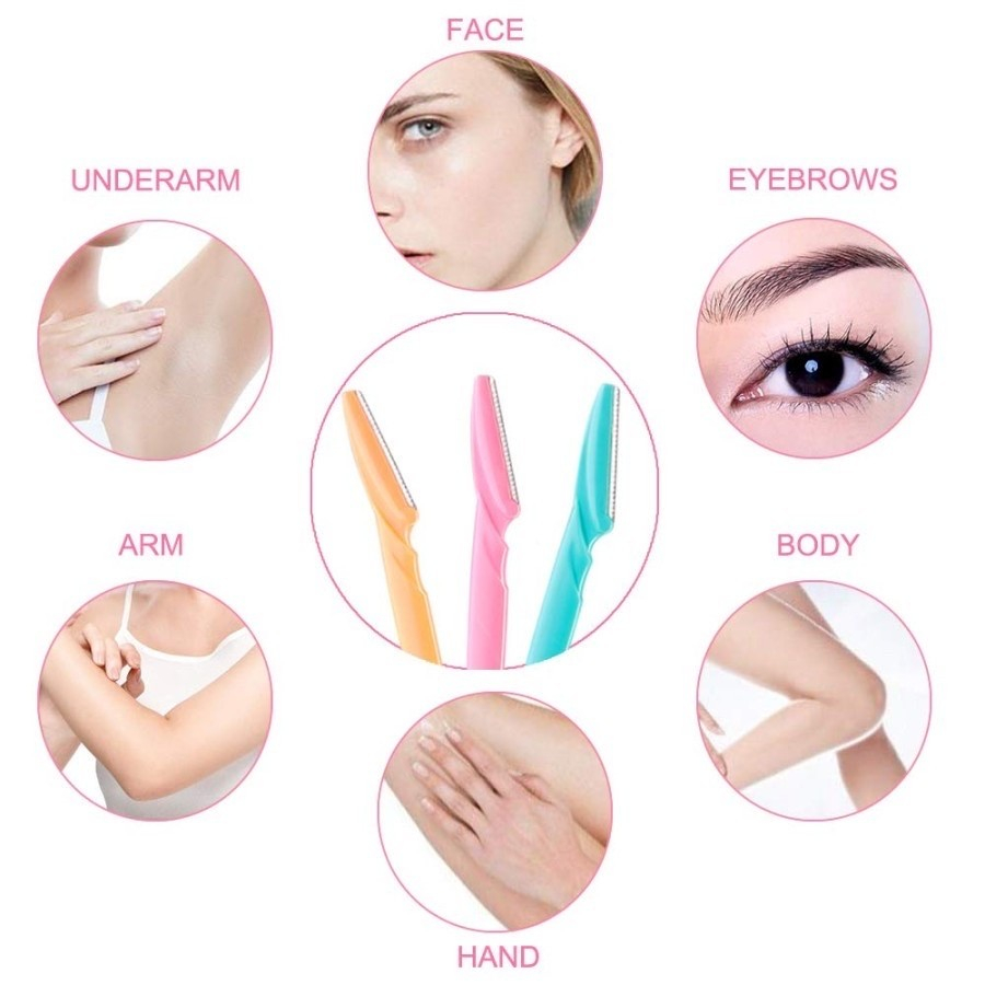 Pisau Cukur Alis Tinkle Portable Cukuran Bulu Ketiak Kemaluan Rambut Kaki Serbaguna Alat Kerik Manual Eyebrow Razor Trimmer