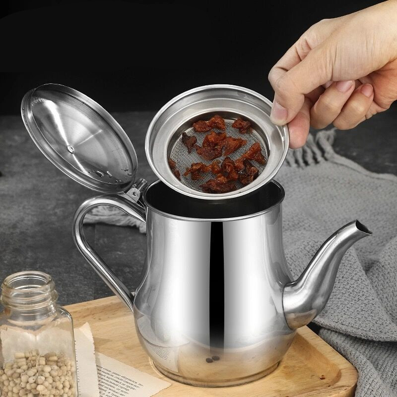 Teko Air Saji Minum Ceret Teh Tahan Panas Dingin Saringan Minyak Kettle Stainless Steel Anti Karat