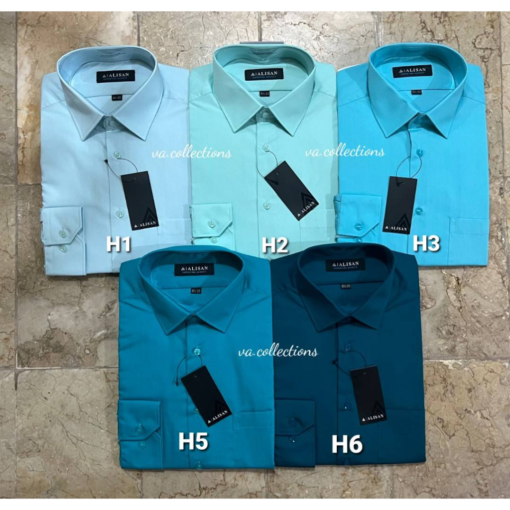 ALISAN REGULAR - KEMEJA POLOS LENGAN PANJANG PRIA WARNA H1 / H2 / H3 / H5 / H6