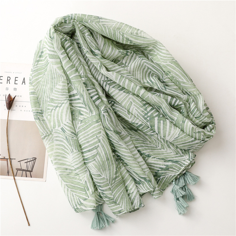 ITSFRIDAY EMBUN Scarf - Premium Pashmina Shawl Selendang Syal Pasmina Hijab Import Motif Green Clasic Tassel