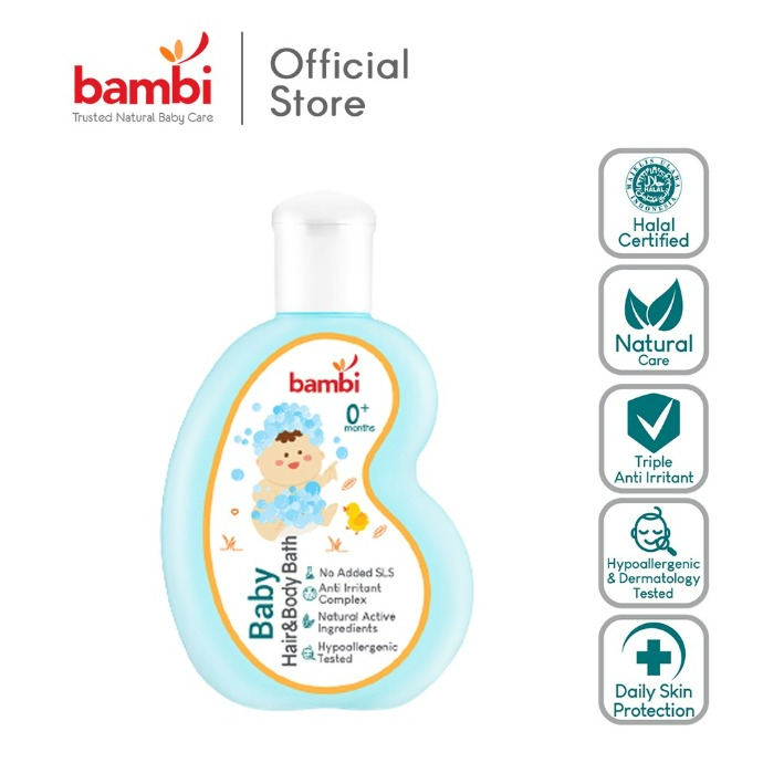 Bambi 2in1 Hair &amp; Body Bath 100ml / Sabun dan Shampoo Untuk Bayi PH Balance CBKS