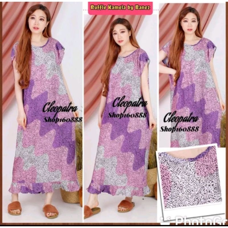 D5 DASTER RUFFLE JUMBO BUSUI RESLETING DEPAN - DASTER PANJANG SEMATA KAKI - DASTER JUMBO VIRAL KEKIN