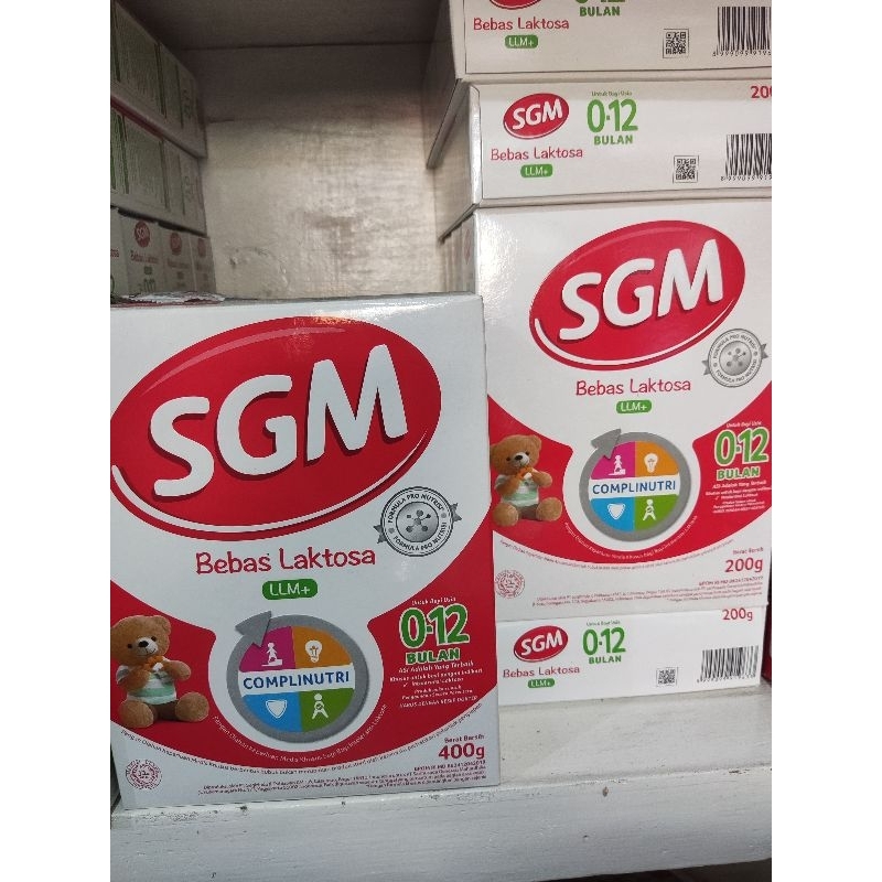 SGM susu formula bayi bebas laktosa LLM+   0-12 bulan 400gram 200gram