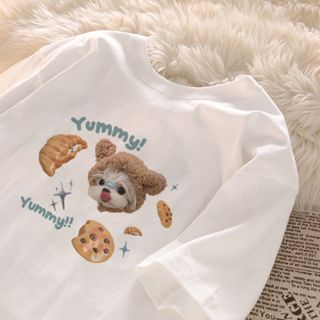 Raglan T Shirt Puppies And Desserts Kaos Oversize Baju Korean Style Wanita Ootd Atasan Wanita Kekinian Fashion