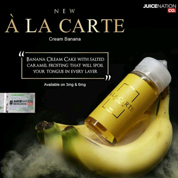 ALA CARTE CREAM BANANA 60ML A LA CARTE BY JUICE NATION ALACARTE