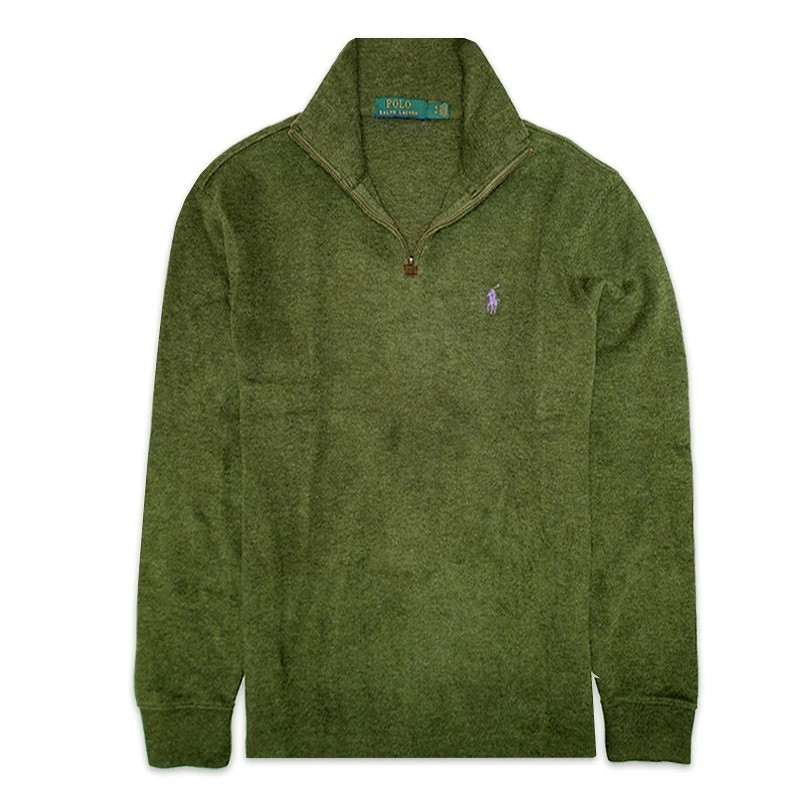 POLO RALPH Lauren Pullover Half Zip Sweatshirt Army Heather