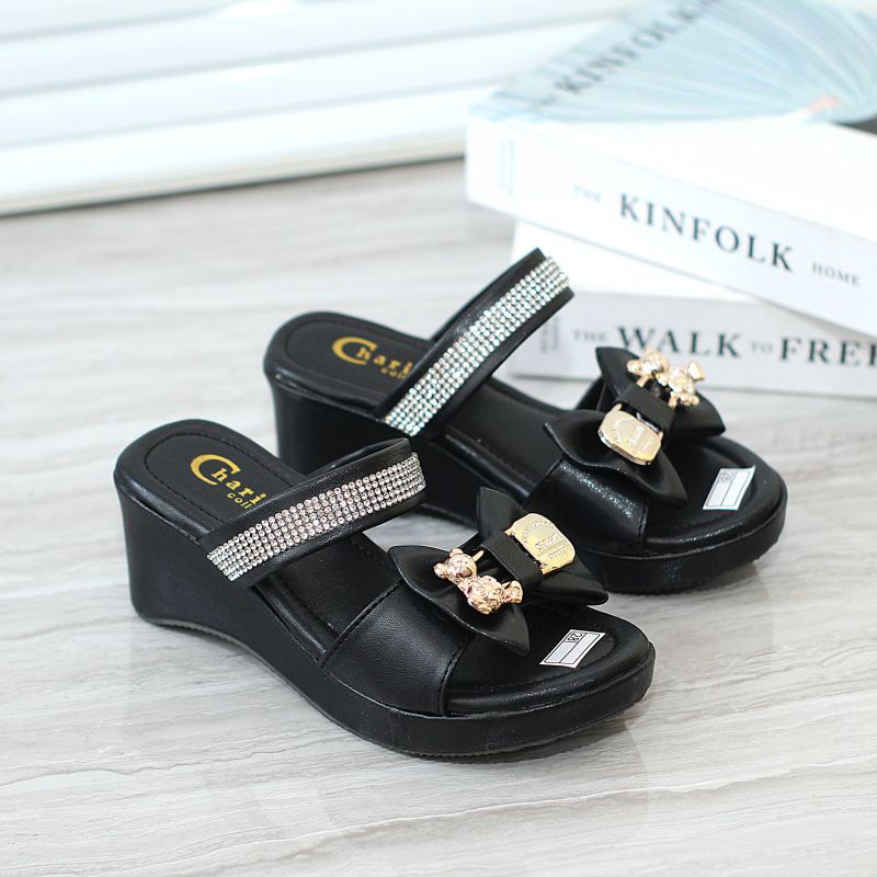 Sandal Wedges Anak Perempuan 5CM Pita Gesper Leony