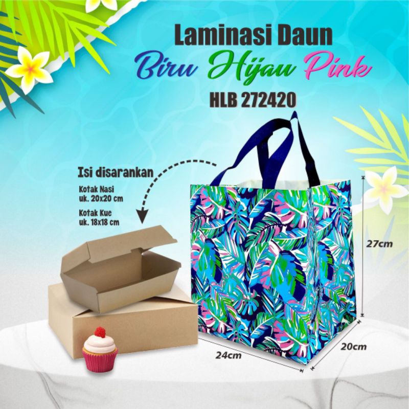 

Pembelian kelipatan 12 pcs TAS DUS NASI MOTIF DAUN 24x20x27 LAMINASI ANTI AIR TAS BOX BENTO GOODIE BAG SOUVENIR ULTAH SNACK TAS KEMASAN SNACK BIRTHDAY TAS SPOUNBOUND BOX BENTO TAS KAIN BROWNIES