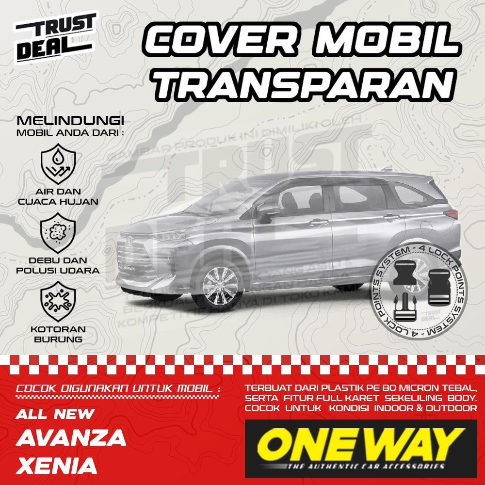 Sarung Cover Mobil Plastik ALL NEW AVANZA XENIA Waterproof Tebal Transparan Anti Air