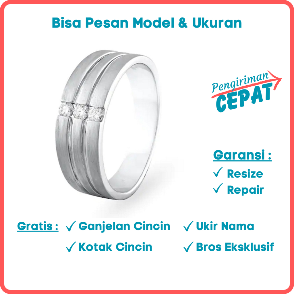 Gratis Tulis Nama Garansi Platina Asli Bisa Pesan Model Cincin Nikah Platinum Kawin Tunangan Id355