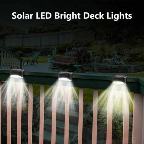 Lampu Taman Hias Pagar Deck Light Solar IP55 Cool White 8 PCS Lampu Hias Outdoor Desain Artistik Tahan Air