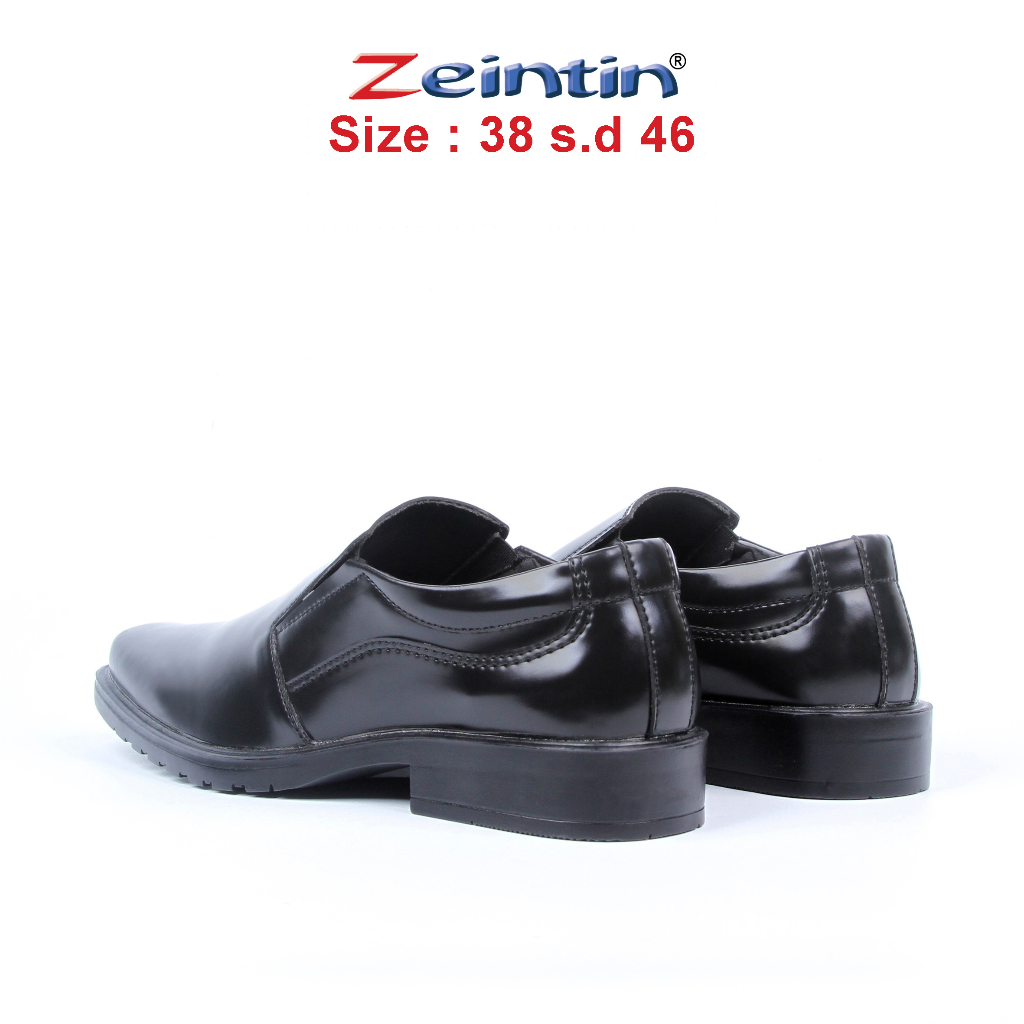 Zeintin - Sepatu Pantofel Pria Bahan Kulit Sintetis Pantofel Pria Kerja Kantor Formal Big Size Original Zeintin BJ