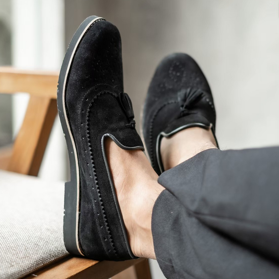 Sepatu Loafers Pria Casual Suede Clasik Formal Kerja Kuliah Pria Cowok Loafer Original - Pierre