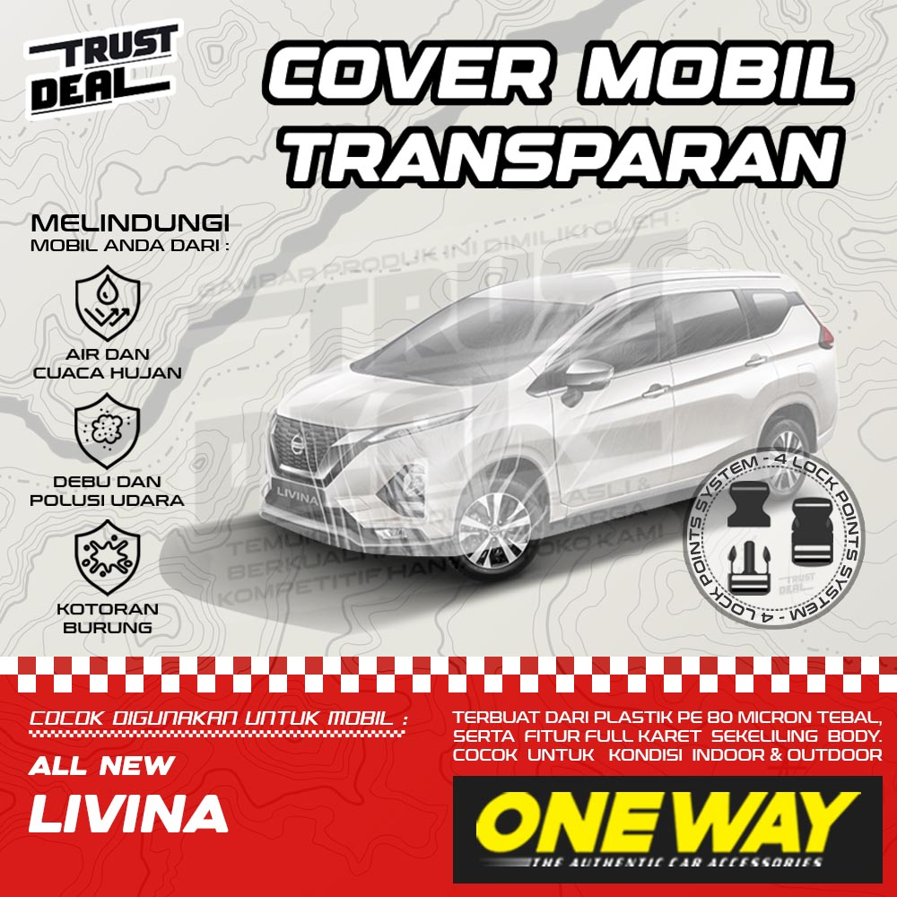 Sarung Cover Mobil Plastik NISSAN ALL NEW LIVINA Waterproof Tebal Transparan Anti Air