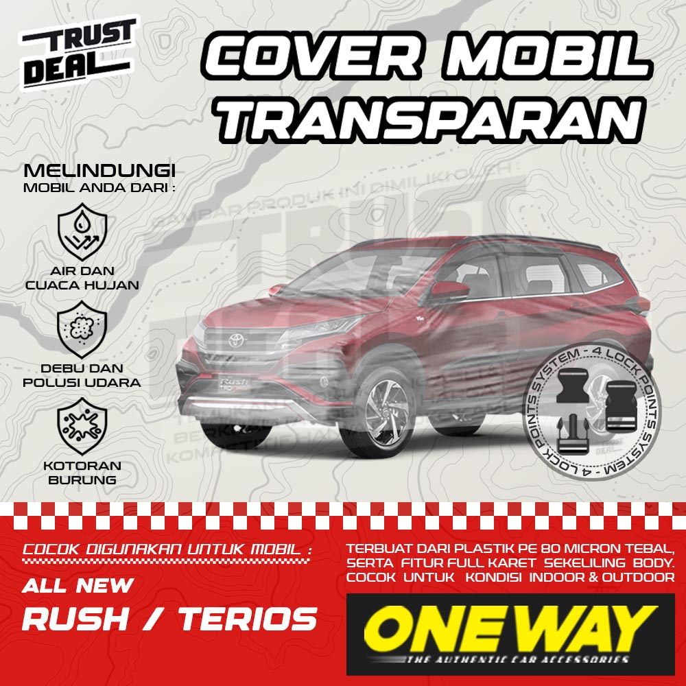 Sarung Cover Mobil Plastik ALL NEW RUSH TERIOS Waterproof Tebal Transparan Anti Air