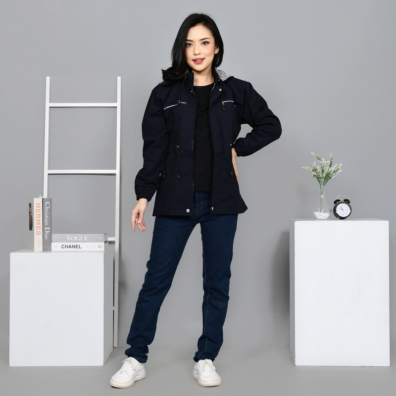 Jaket Wanita Parka Jumbo Korea Bolak Balik Polos Tebal Premium Panjang