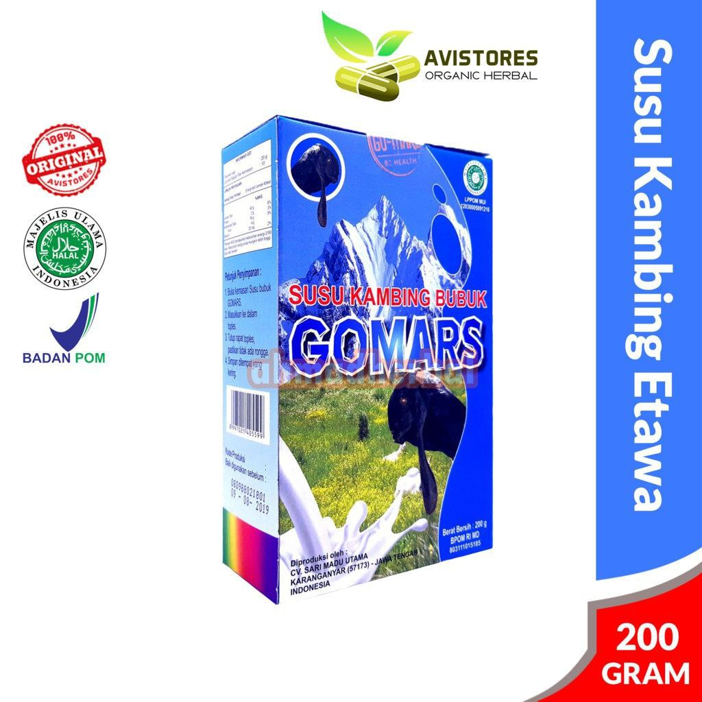 

GOMARS Susu Kambing Etawa Bubuk Asli Rasa Original Isi 200 Gram