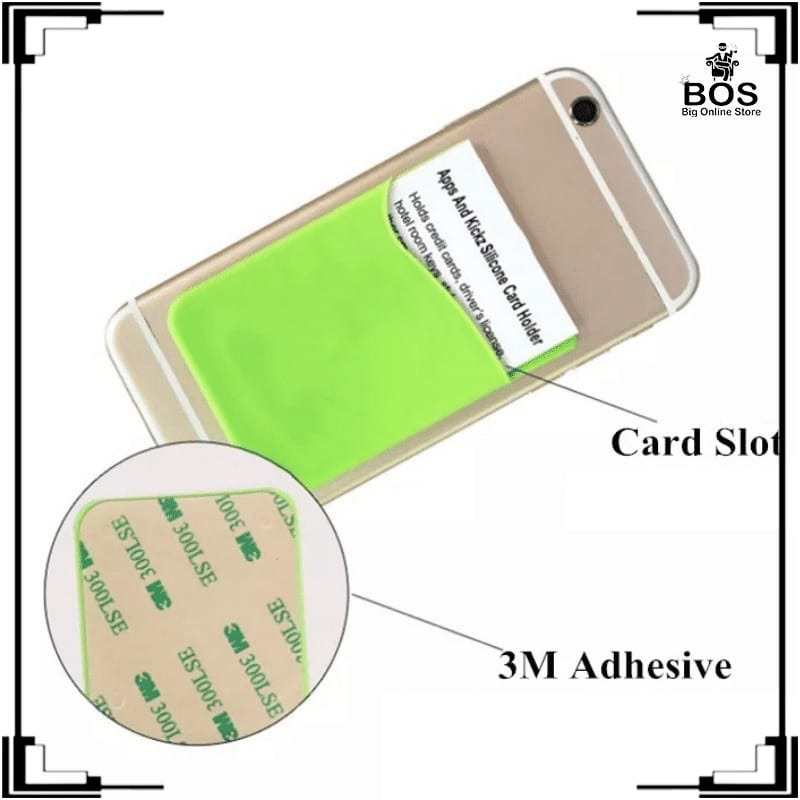 BOS - CARD SLOT HOLDER / SARUNG SILIKON TEMPAT KARTU TEMPELAN CASING HP CARDSLOT