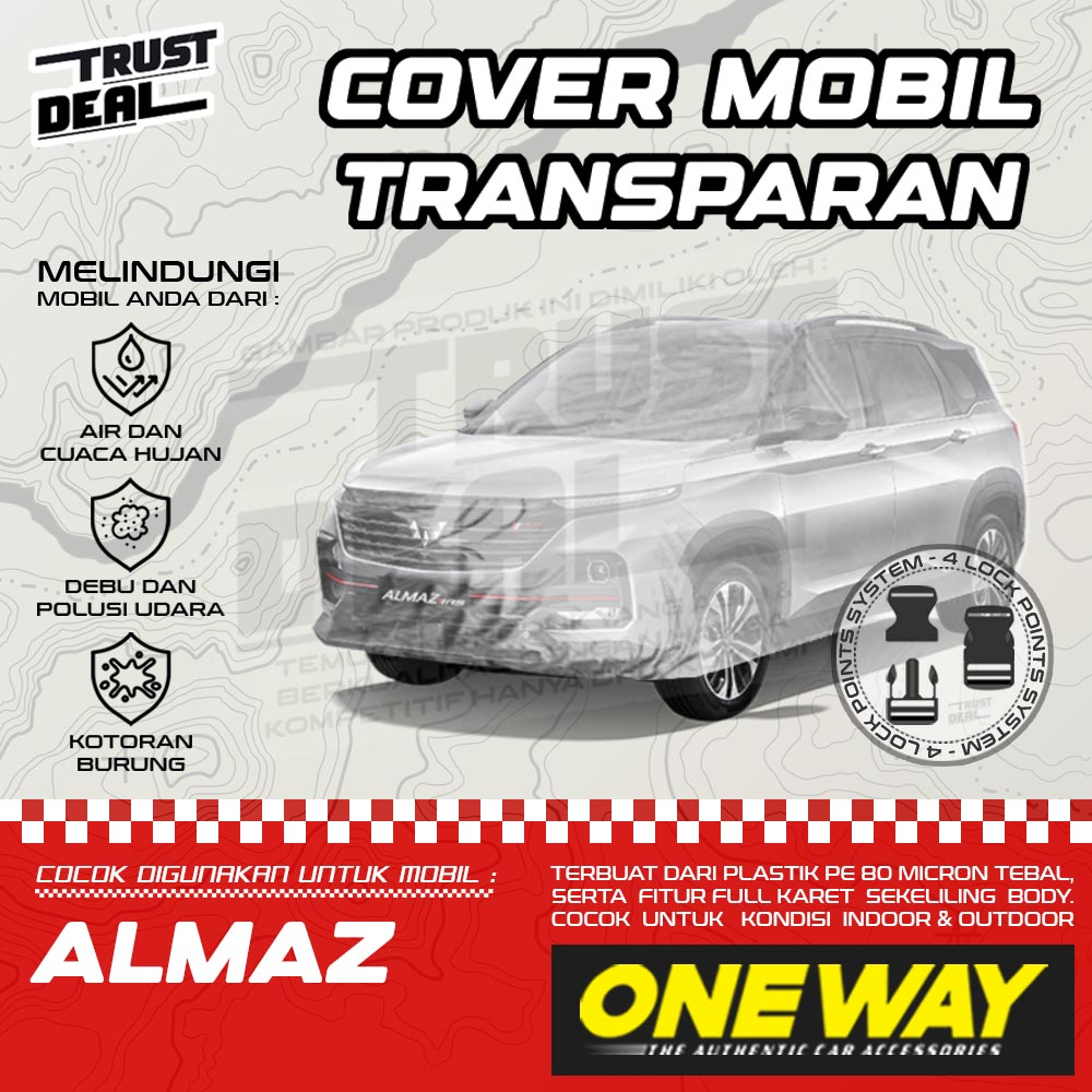 Sarung Cover Mobil Plastik WULING ALMAZ Waterproof Tebal Transparan Anti Air