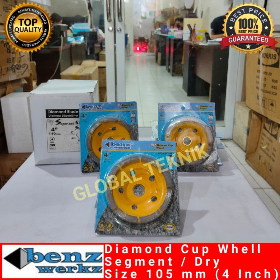 Diamond Cup Wheel Dry 4"-Diamond Grinding Wheel segment 4inch BENZ