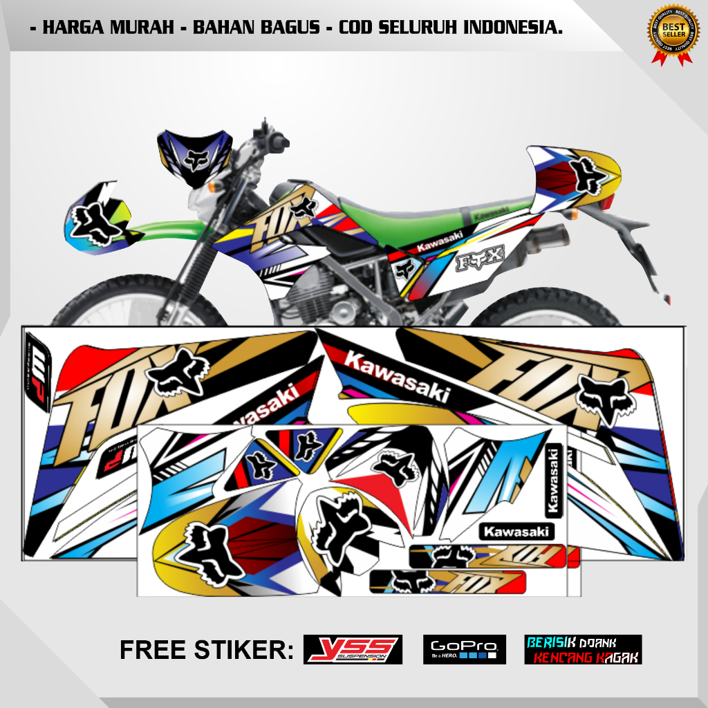 STRIPING STIKER SETIKER MOTOR KAWASAKI KLX S / LIS LES BODY KAWASAKI KLX S HOLOGRAM VINYL