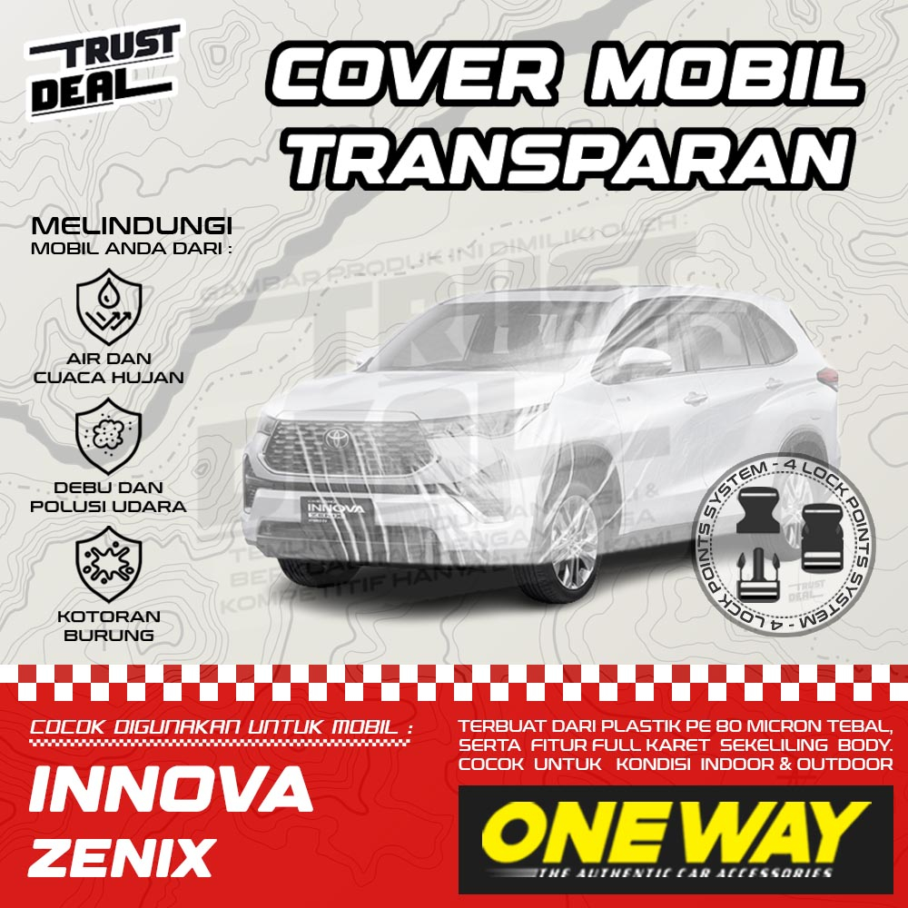 Sarung Cover Mobil Plastik INNOVA ZENIX Waterproof Tebal Transparan Anti Air