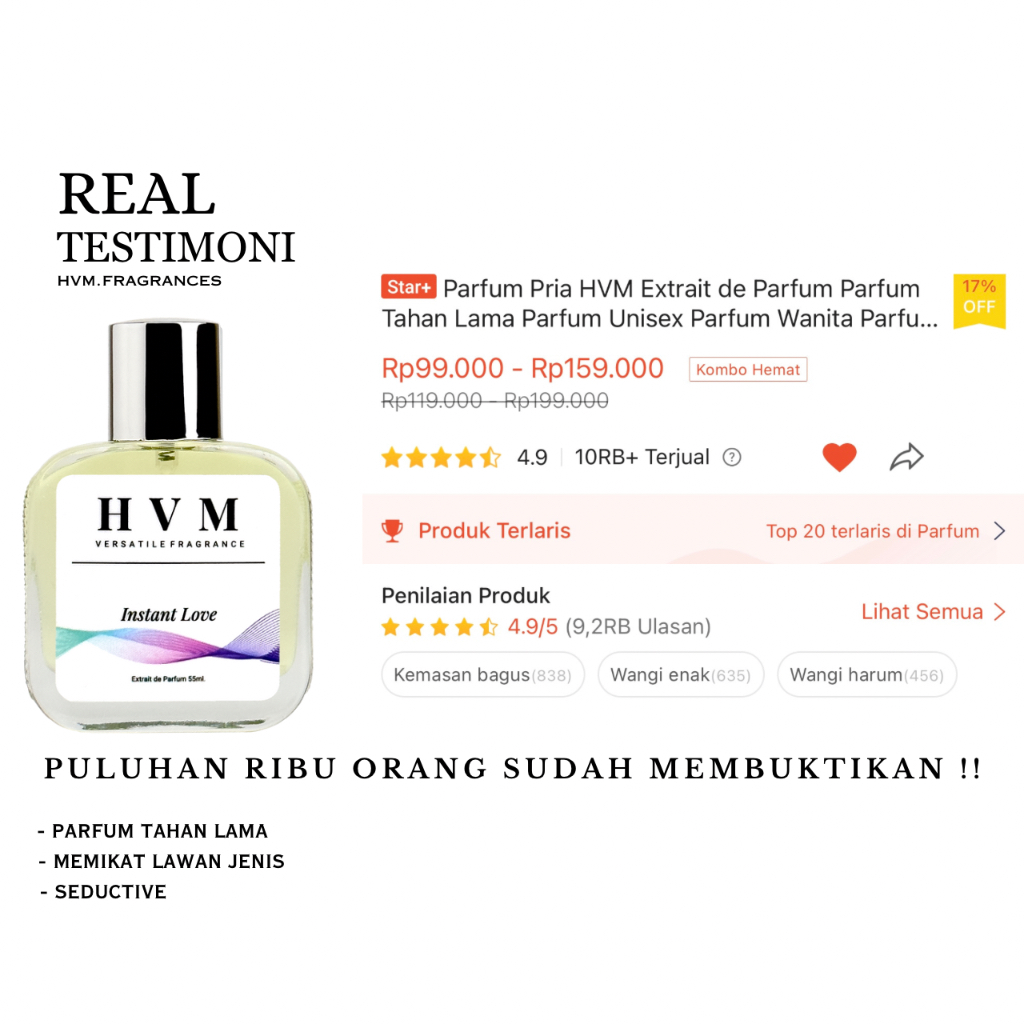 Parfum Wanita (LIMITED EDITION) HVM Instant Love &amp; Instant Love V2 Extrait De Perfume Tahan Lama Fragrance Parfum Cewek Perfume Parfume