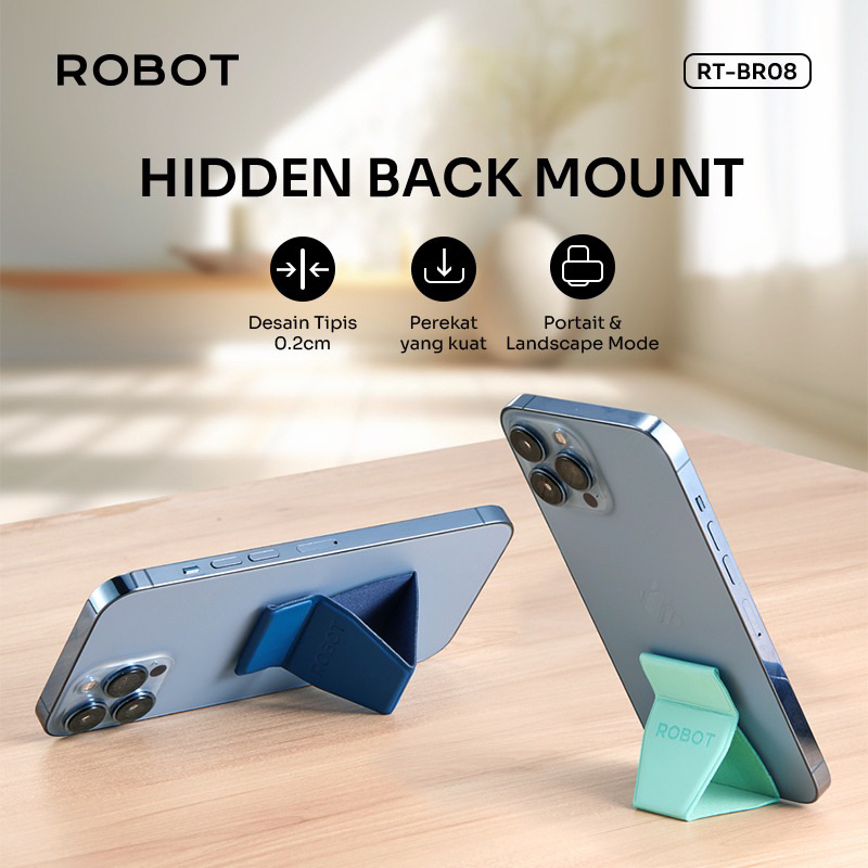 Robot Phone Holder RT-BR08 Ultra Slim Easy Installation Portrait &amp; Landscape Mode