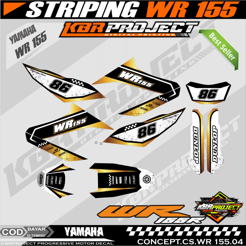 WR 155R STIKER STRIPING PREMIUM MOTOR KEREN LIS VARIASI WR 155R STIKER MOTOR YAMAHA DESAIN RACING 04