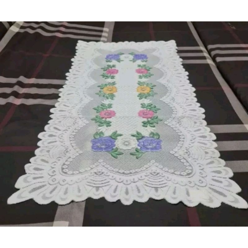 Taplak meja Tamu rajut motif//Taplak meja tamu persegi//Taplak meja tamu polyester//Taplak meja tamu