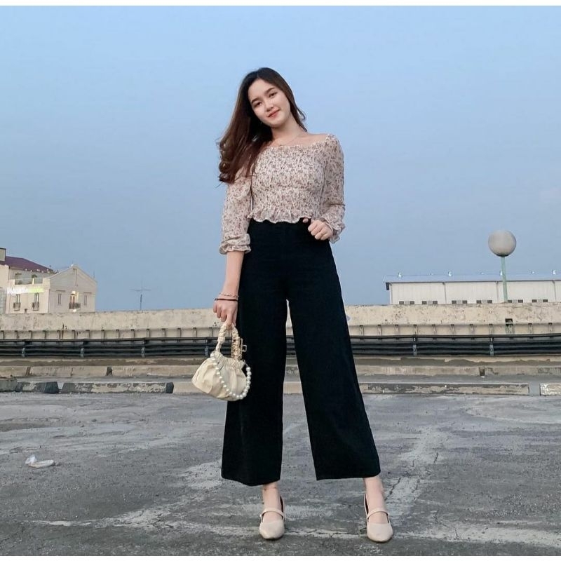 Celana Wanita Kulot Highwaist Kulot Jeans Wanita Loose
