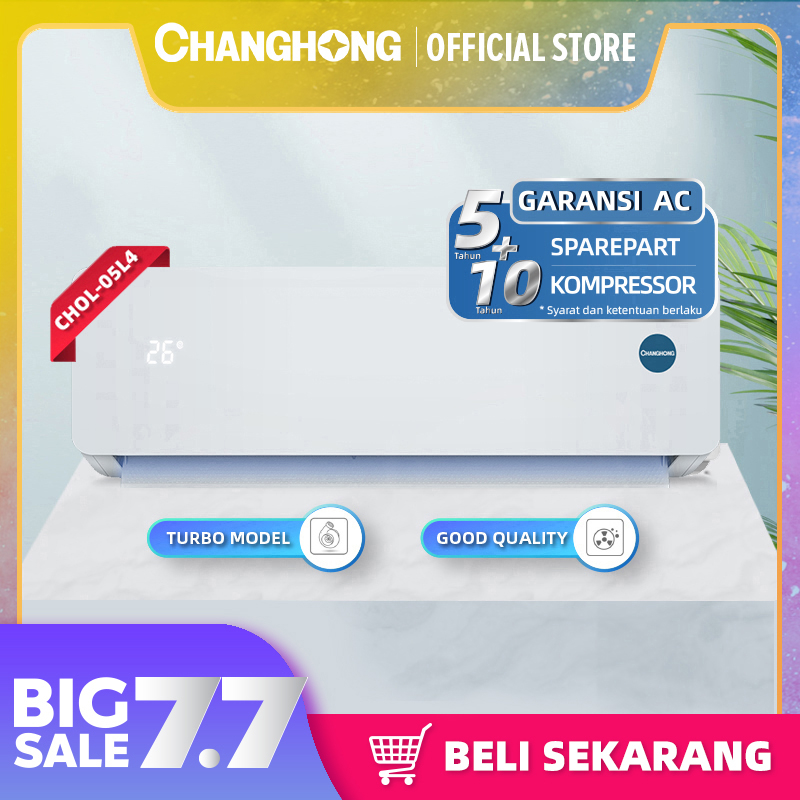 CHANGHONG AC 1/2 PK STANDARD CHOL-05L4 [INDOOR + OUTDOOR UNIT ONLY] [FAST COOLING] [SLEEP MODE] [ECO MODE]]