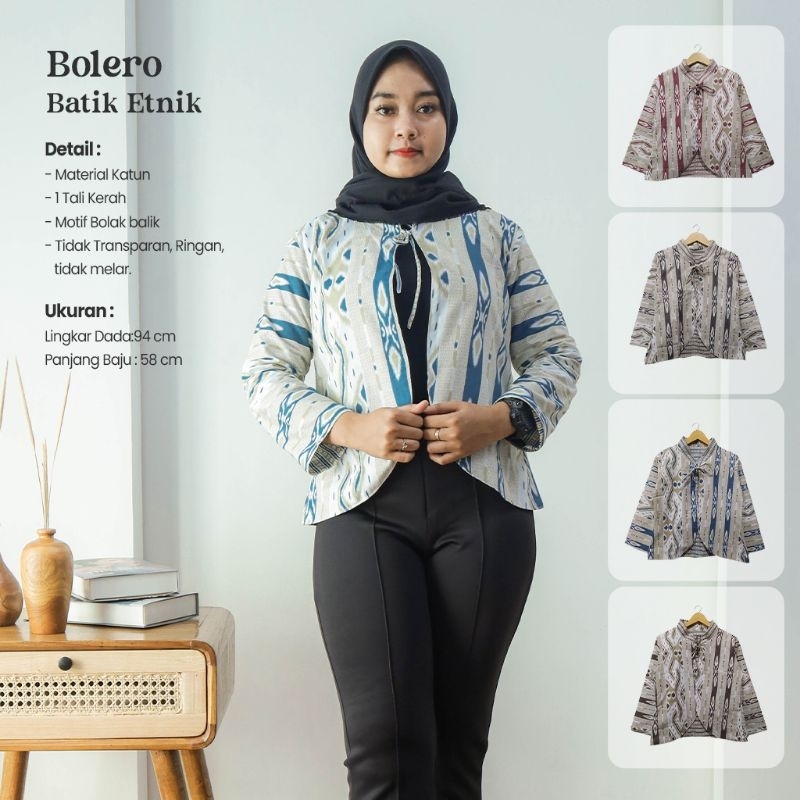 Bolero Batik Soft Motif Bolak Balik - Naira Batik