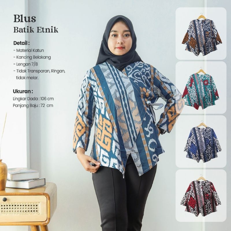 Blus Batik Etnik lengan 7/8 - Naira Batik