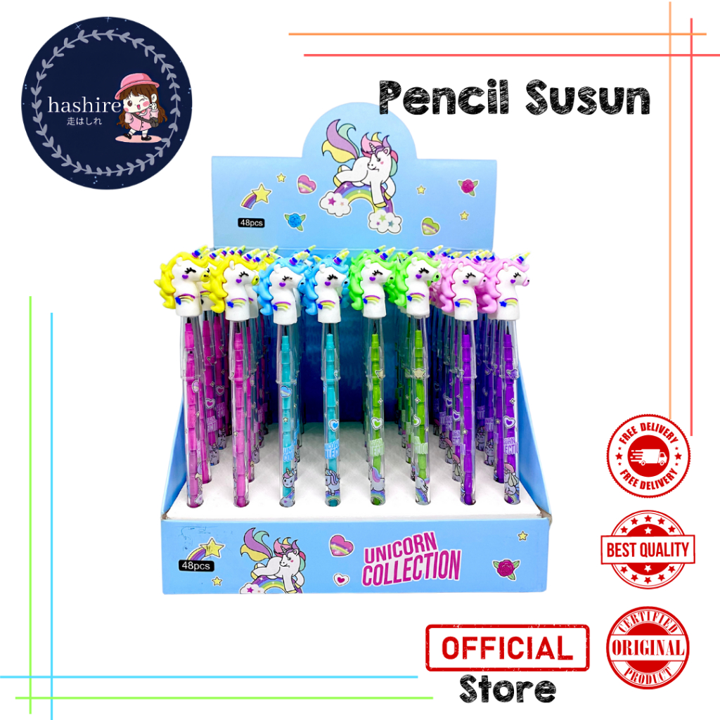 Pensil Sambung Susun // Pensil Doraemon // Unicorn // Buah Fruit // Avenger // Murah