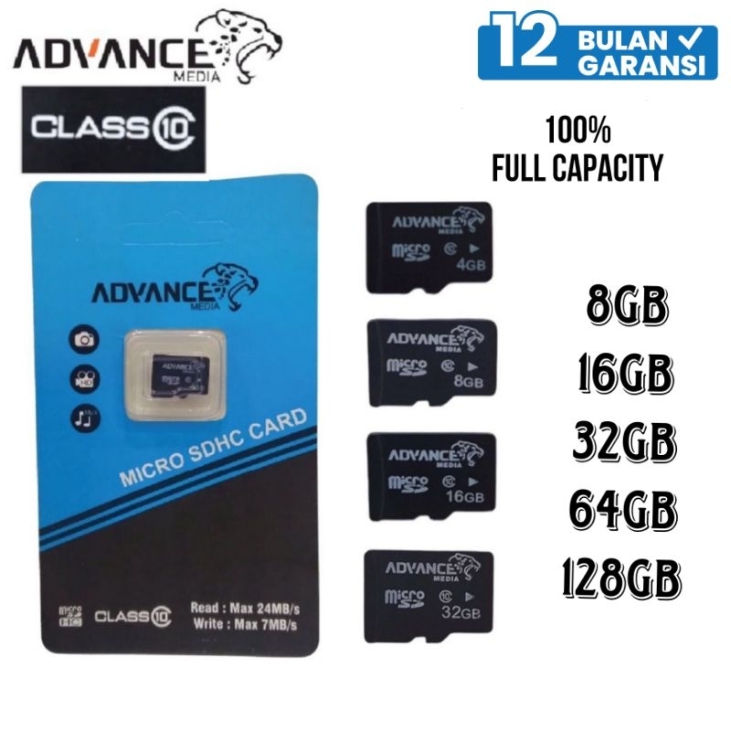Kartu Memori Advance Micro SD 8 16 32 64 128 GB Memory Card TF Class10 Aksesoris Handphone HP OCEANMART OCEAN MART Murah Grosir