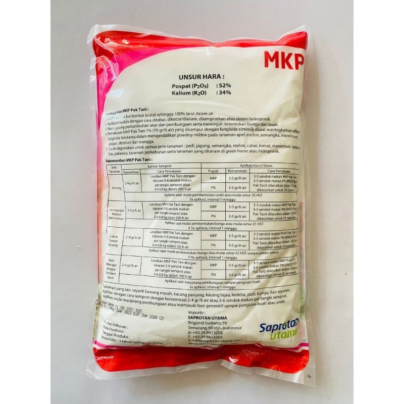 Pupuk Mkp Pak Tani Original ISI 1KG