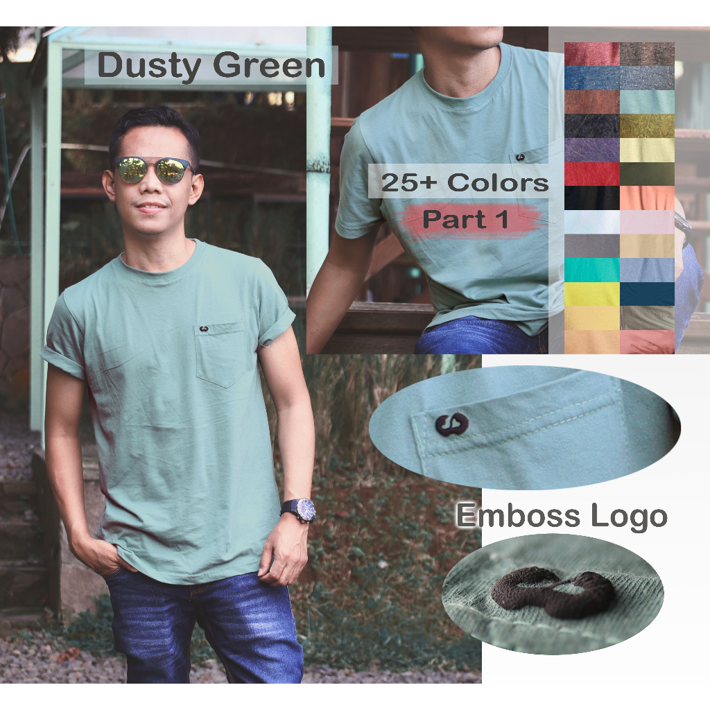 [ PABRIK ] Baju kaos oblong polos saku kantong pocket oneck katun lengan pendek premium pria TB5