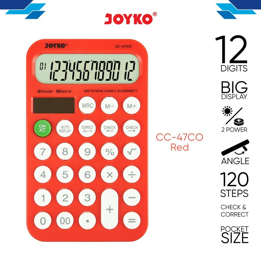 

Calculator Kalkulator Joyko CC-47CO 12 Digits Check Correct