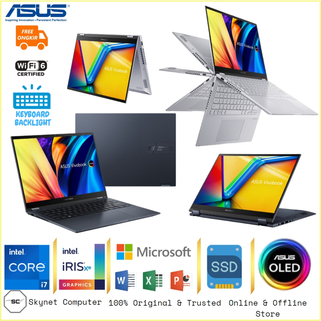 ASUS VIVOBOOK S14 TP3402VA INTEL CORE i7 13700H RAM16GB SSD512GB OLED TOUCHSCREEN WINDOWS 11 DAN OHS 2021 ORIGINAL