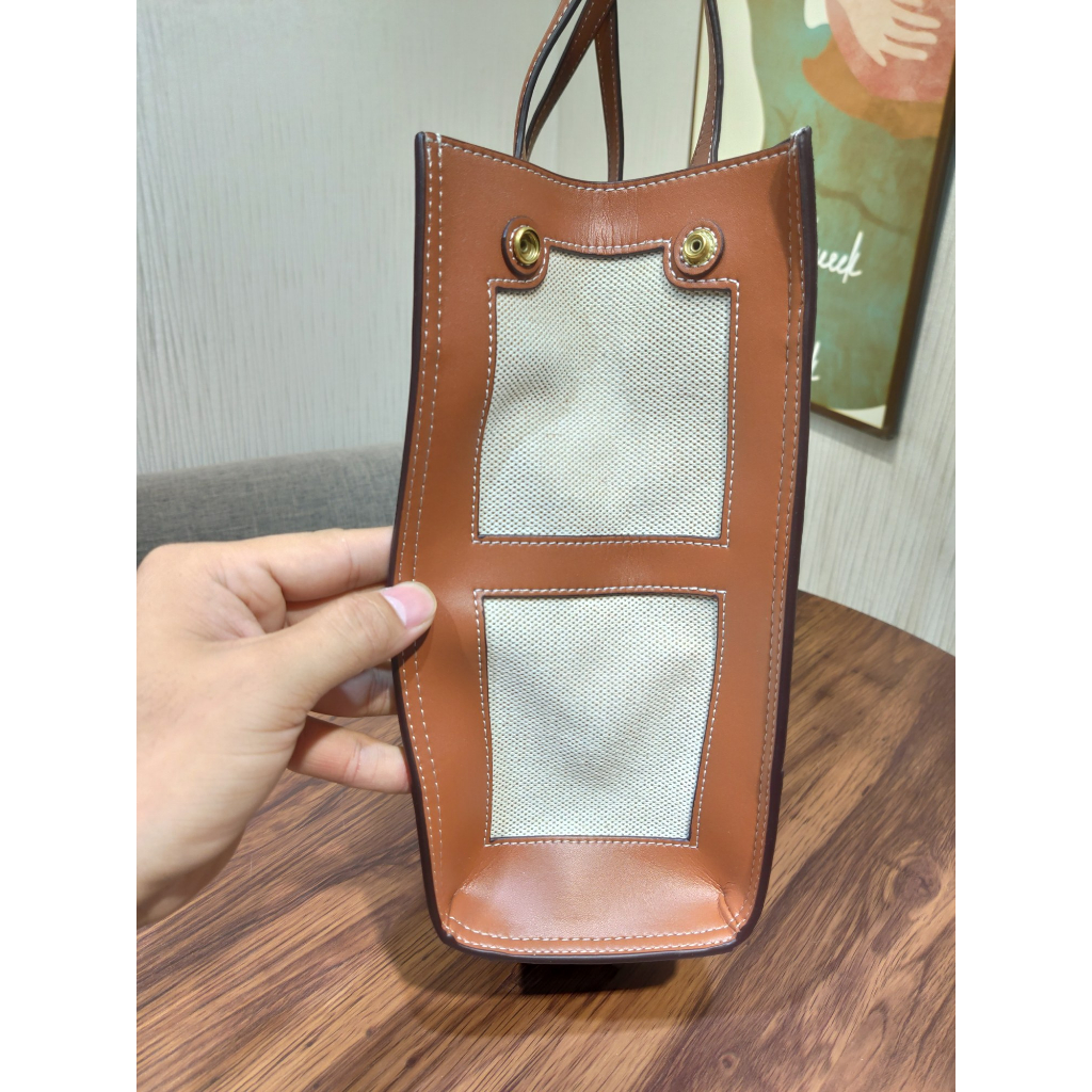 73341 TB ella New Large Tote Bag Shopping Bag Handbag Single Shoulder Bag Crossbody Bag Napa Cowhide Splice Fabric  gwd
