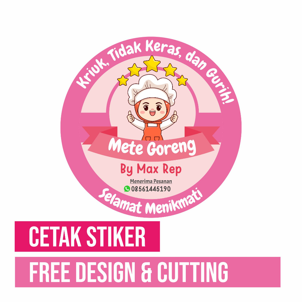 

stiker label custom design, free cutting