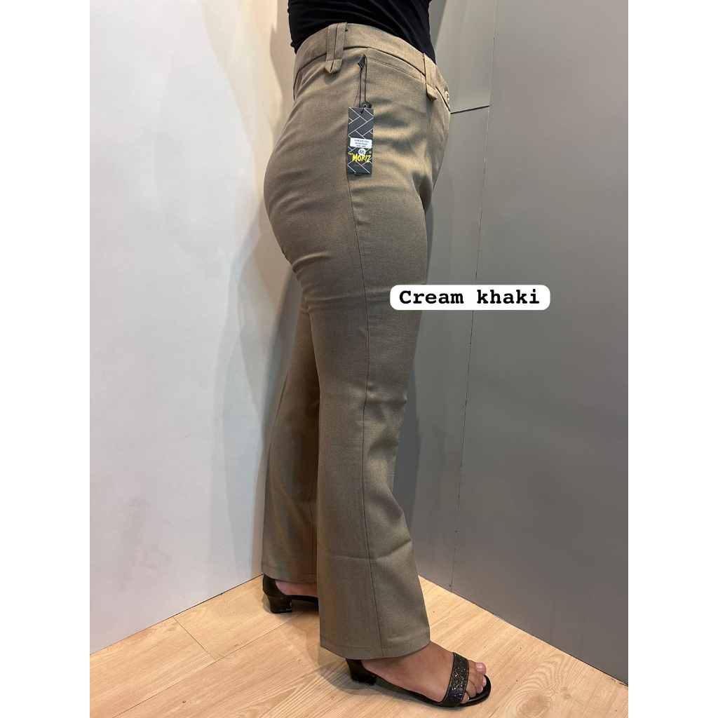 Cream Khaki Celana Kerja wanita free ikat pinggang Higwaits model semicubray manis