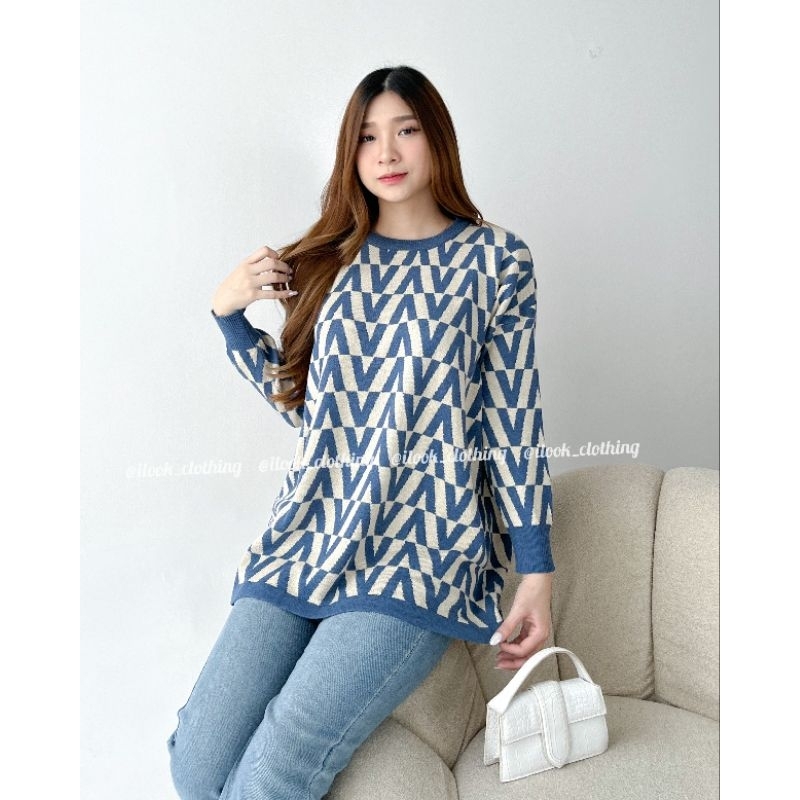 NEVA OVERSIZE TOP - ATASAN RAJUT WANITA